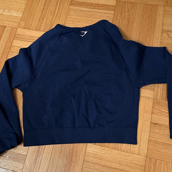 Long sleeve royal blue crop top - Picture 4 of 4